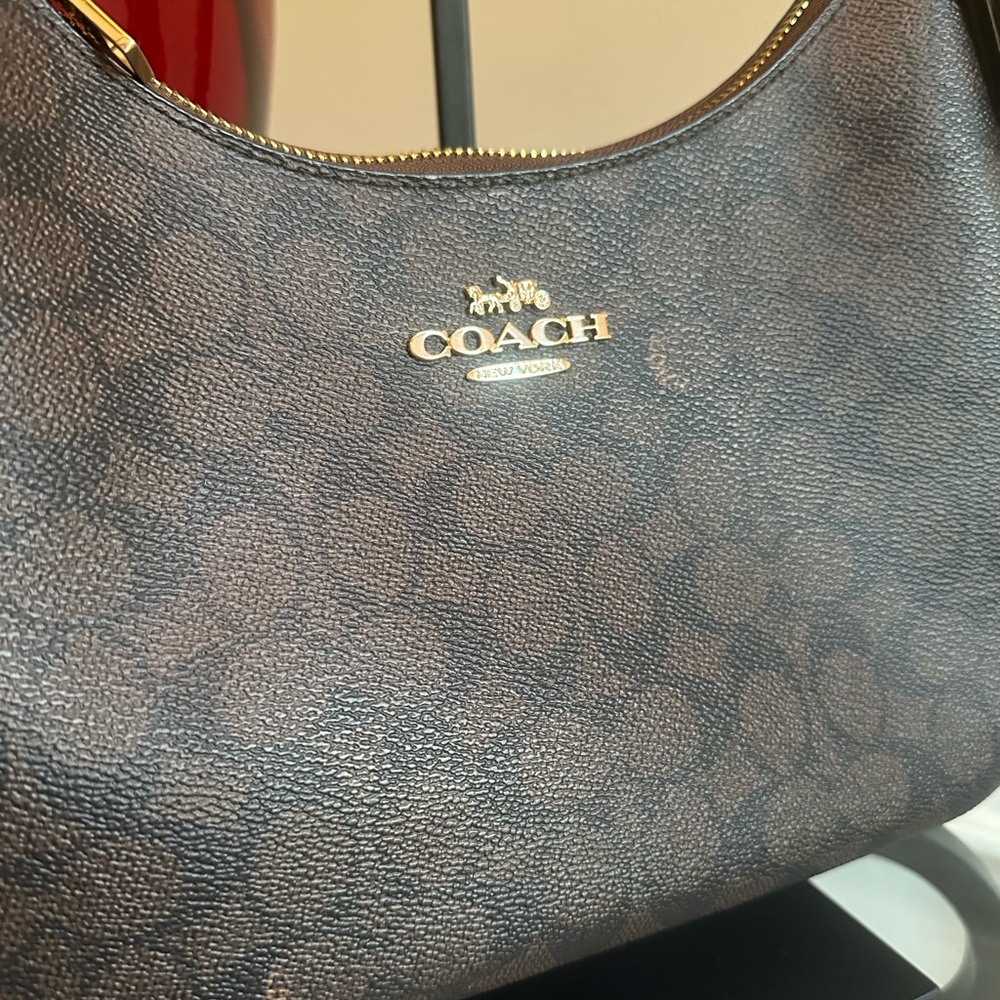 🌹BEAUTIFUL Coach • Teri Signature Leather Canvas Monogram Hobo Bag • EUC - Picture 6 of 15